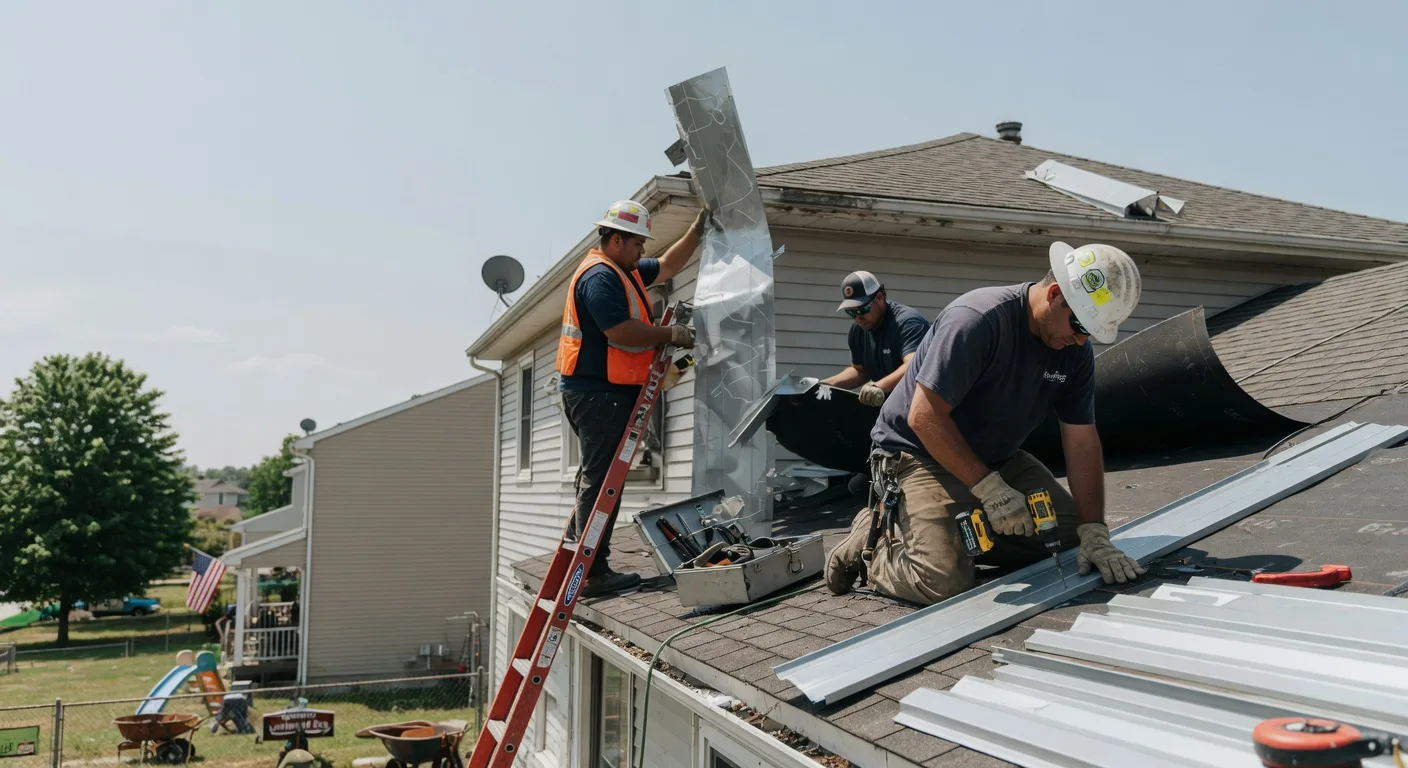 Storm Damage Metal Roof Repair in Port Jefferson, OH